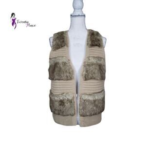 Leo & Nicole Women's Tan Faux Fur Vest Size S